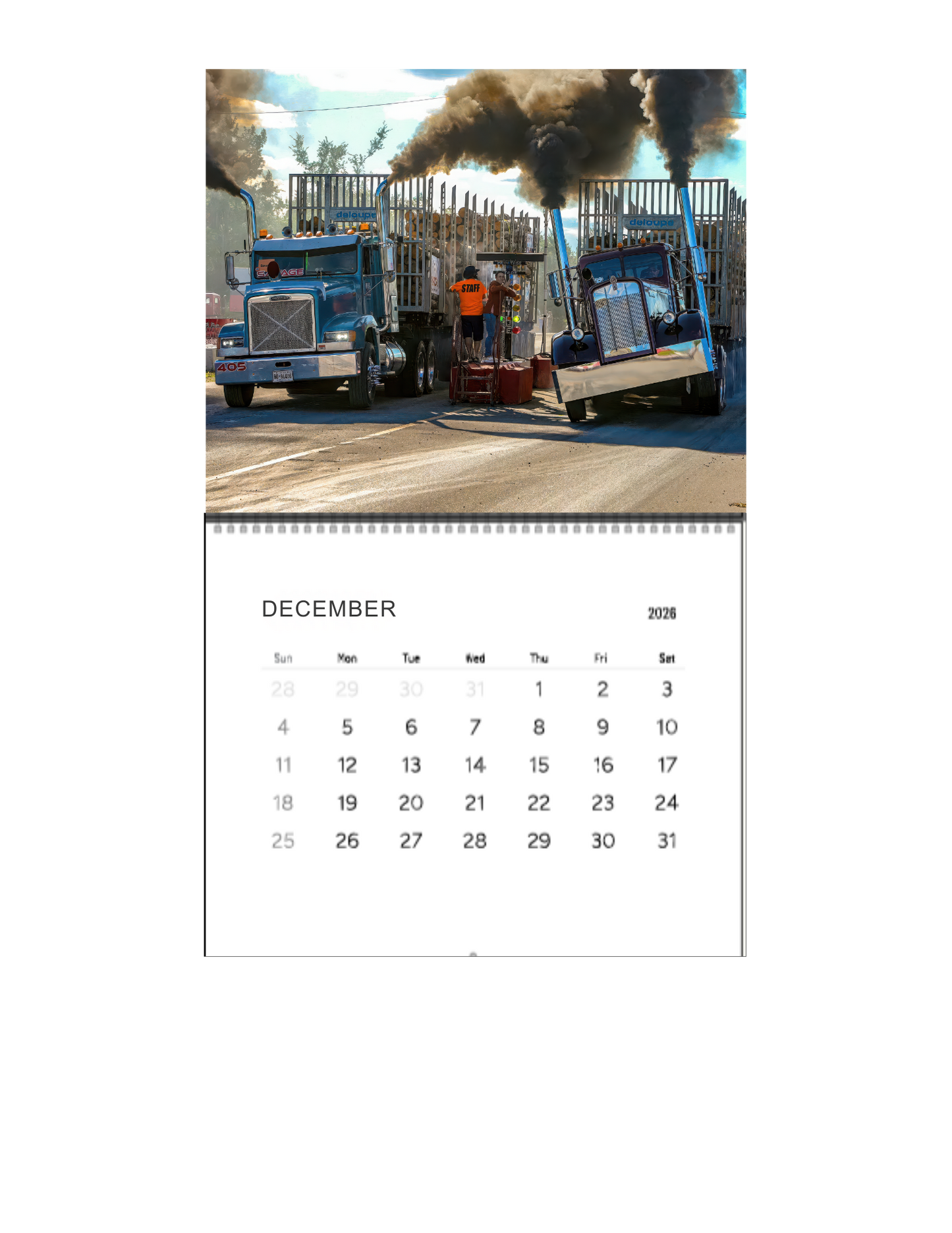 Wall Calendar-Onaway Loaded Big Rig Racing 2026