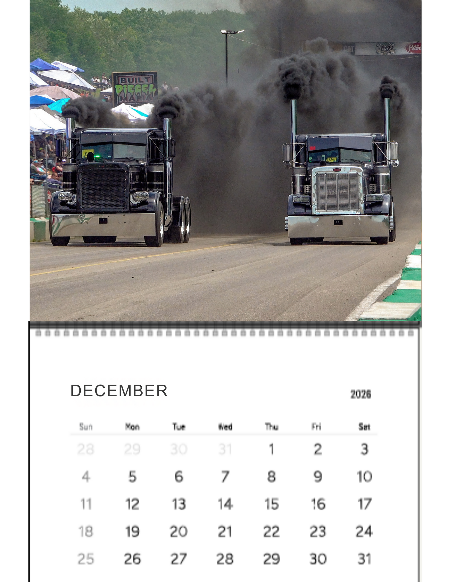 Wall Calendar-Kuhnle Motorsports Park Bobtail Big Rig Racing 2026