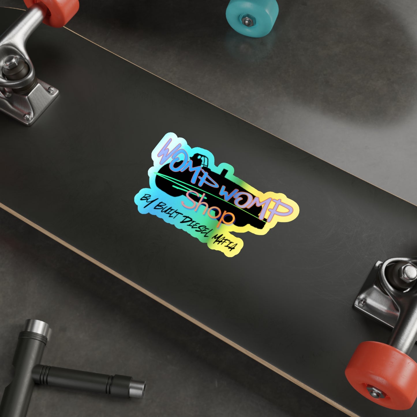 Holographic Womp Womp Shop Die-Cut Stickers