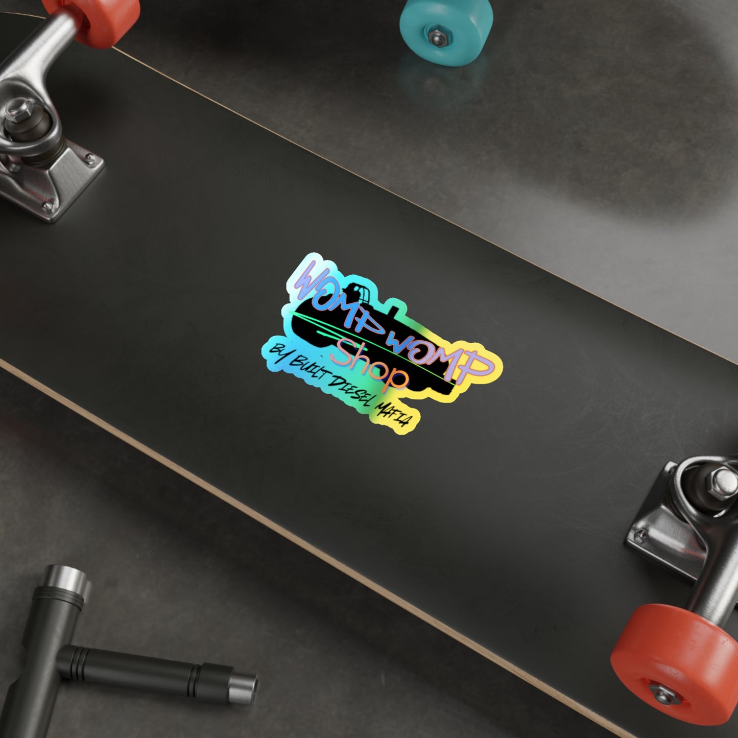 Holographic Womp Womp Shop Die-Cut Stickers