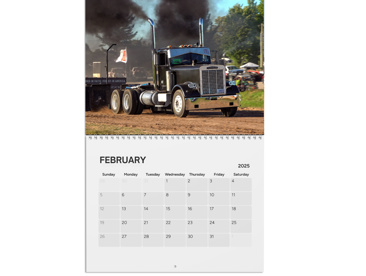 Wall Calendar Big Rig Pulling Semis Onaway Michigan Vol 2 2025