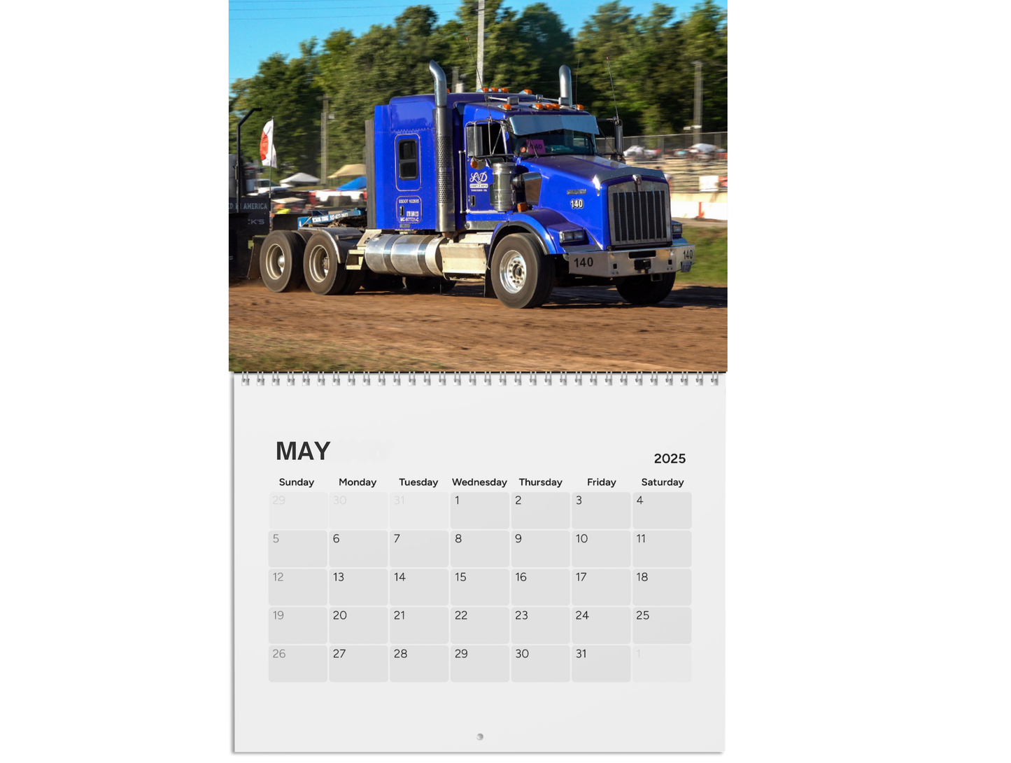 Wall Calendar Big Rig Pulling Semis Onaway Michigan Vol 2 2025