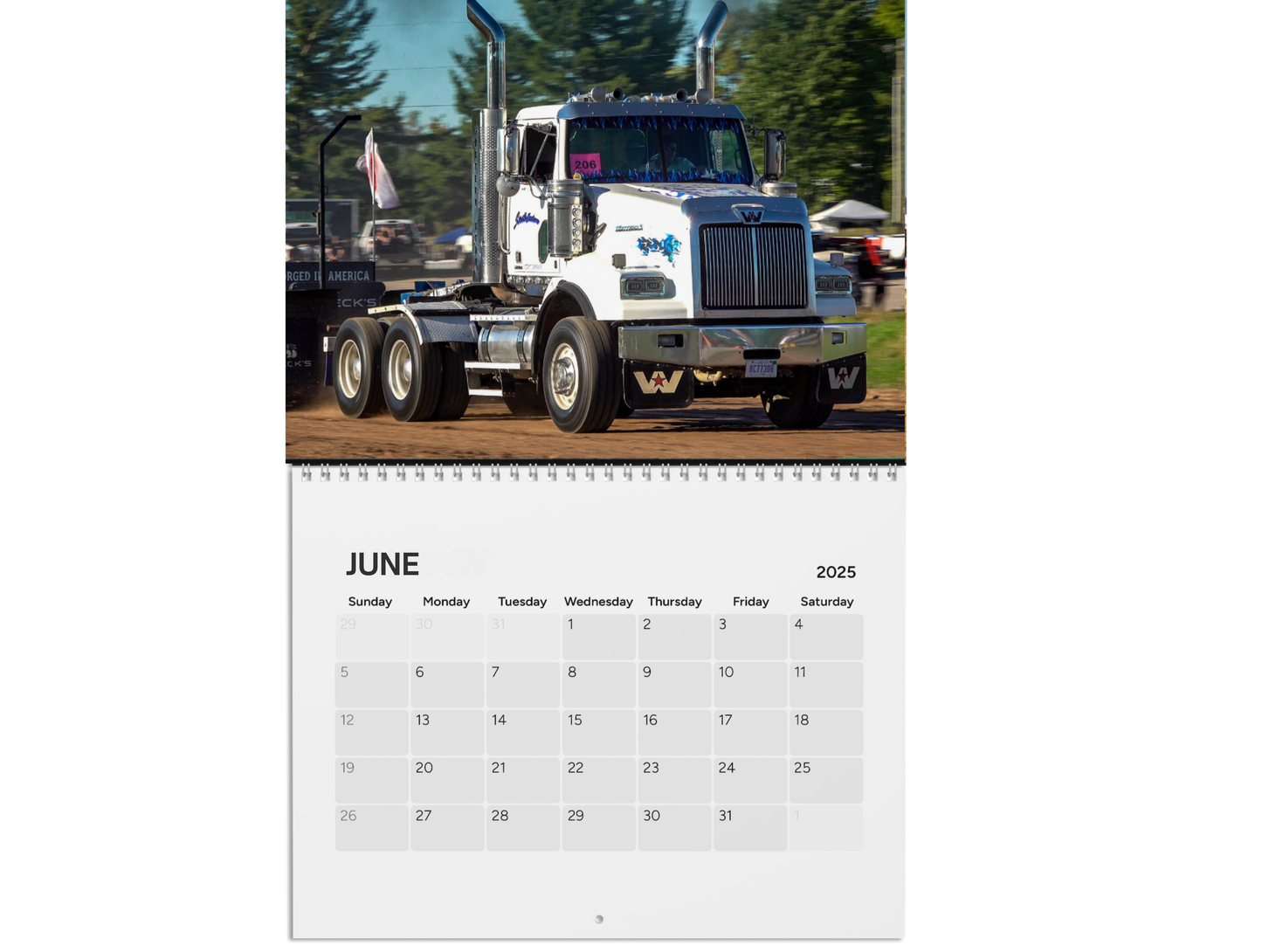 Wall Calendar Big Rig Pulling Semis Onaway Michigan Vol 2 2025