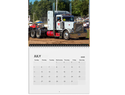 Wall Calendar Big Rig Pulling Semis Onaway Michigan Vol 2 2025