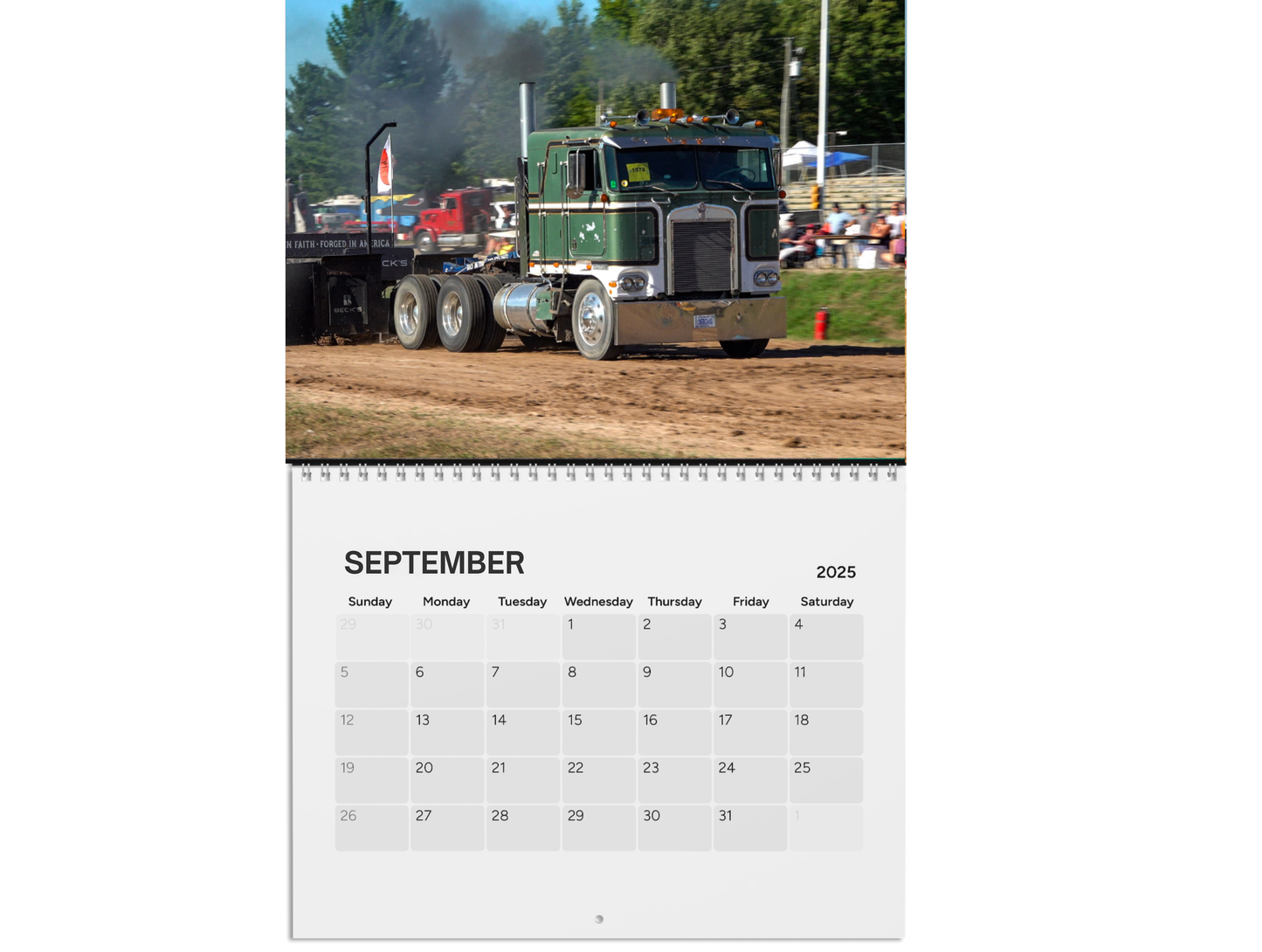 Wall Calendar Big Rig Pulling Semis Onaway Michigan Vol 2 2025