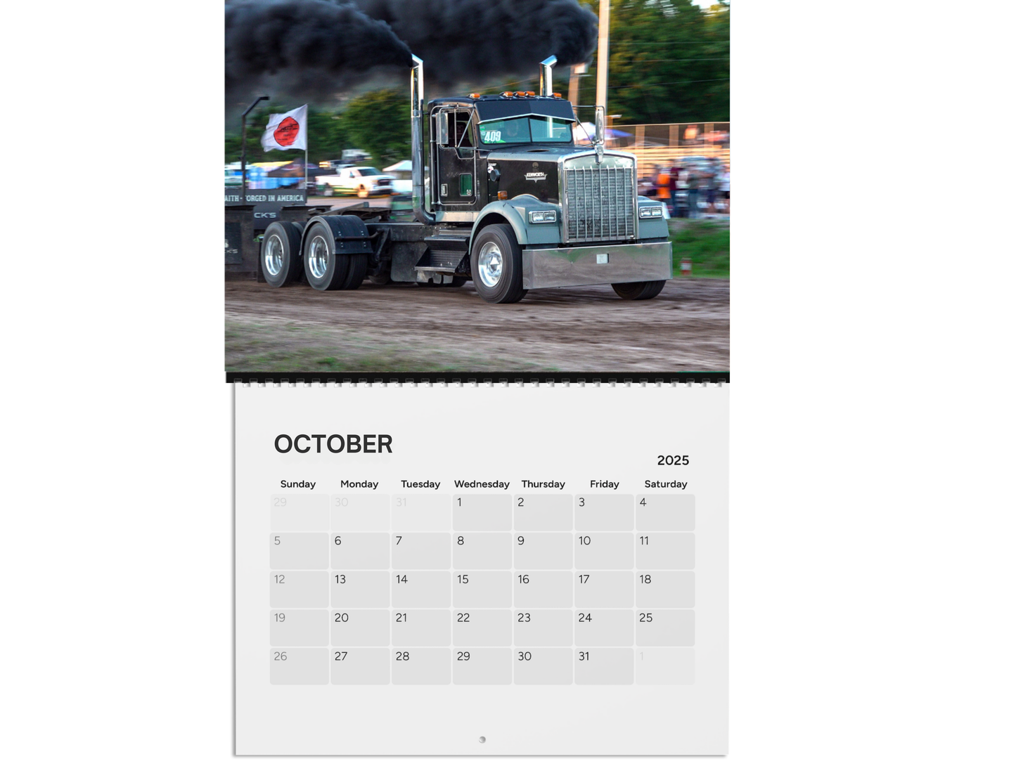 Wall Calendar Big Rig Pulling Semis Onaway Michigan Vol 2 2025