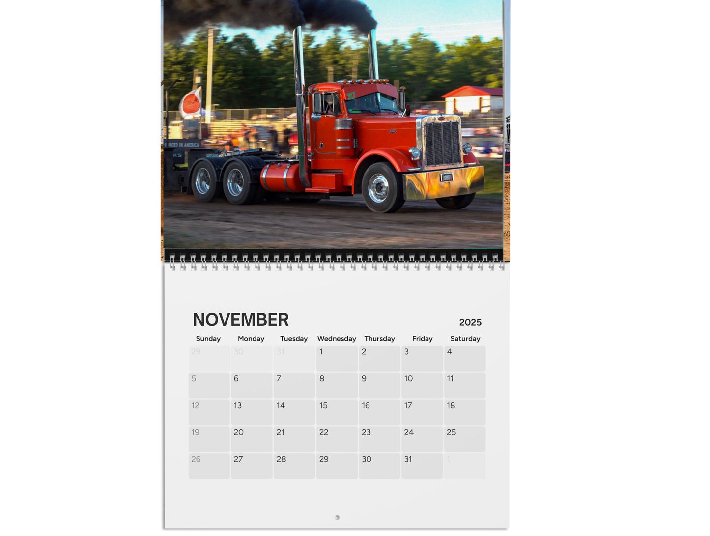 Wall Calendar Big Rig Pulling Semis Onaway Michigan Vol 2 2025