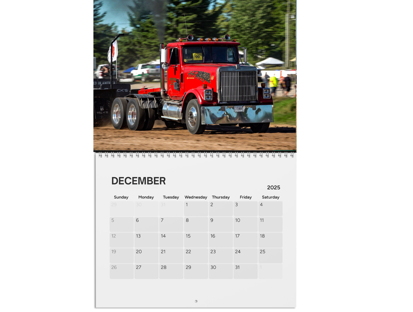 Wall Calendar Big Rig Pulling Semis Onaway Michigan Vol 2 2025