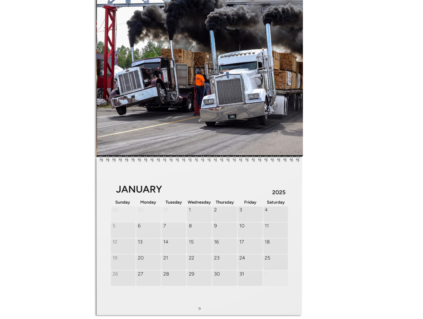 Wall Calendar - Loaded Big Rig Racing Onaway, Michigan 2025