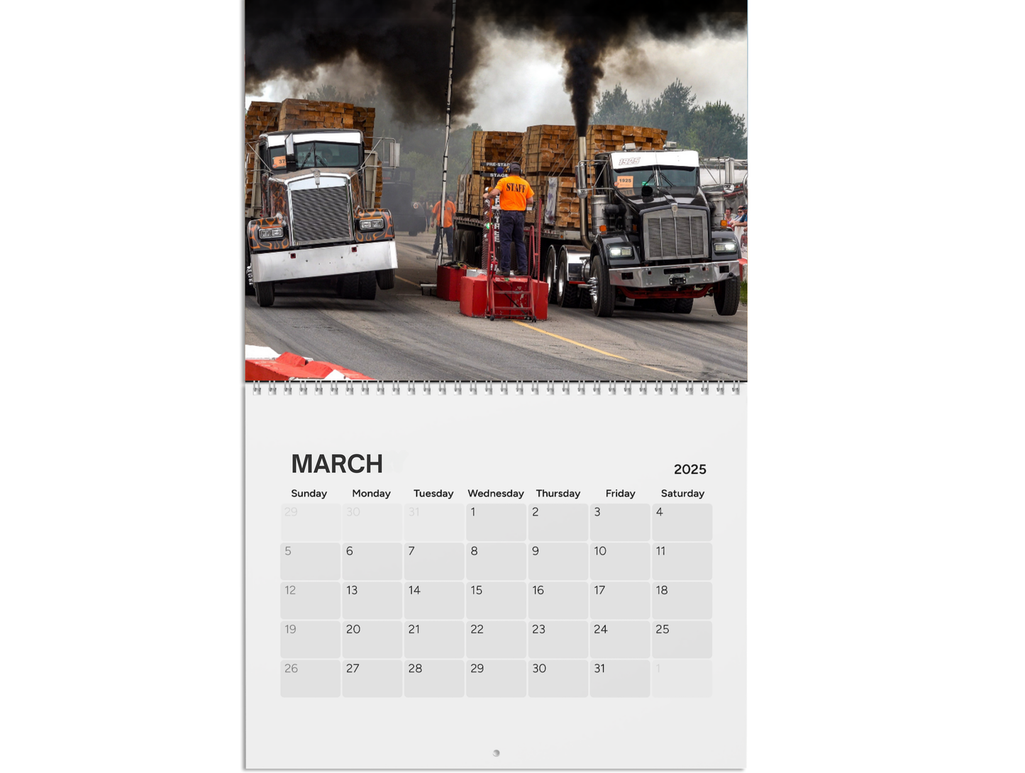 Wall Calendar - Loaded Big Rig Racing Onaway, Michigan 2025