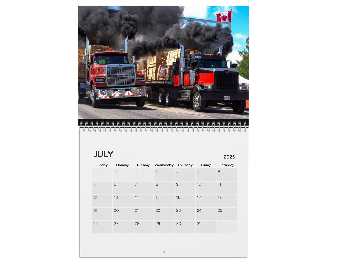 Wall Calendar - Loaded Big Rig Racing Onaway, Michigan 2025