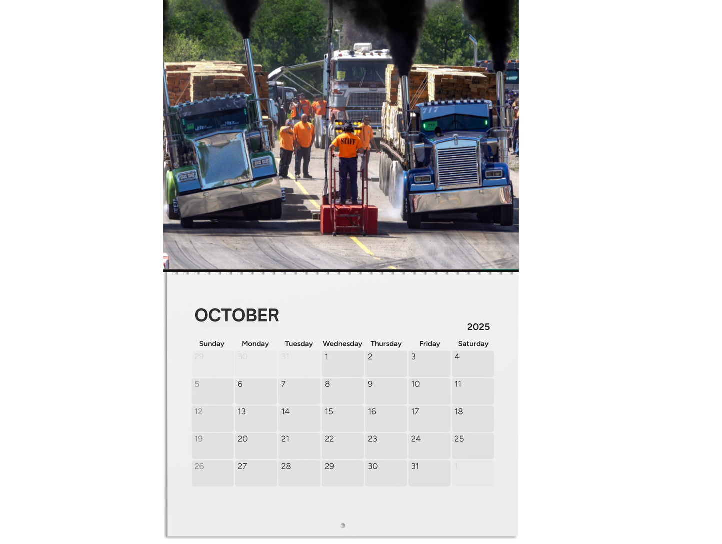 Wall Calendar - Loaded Big Rig Racing Onaway, Michigan 2025