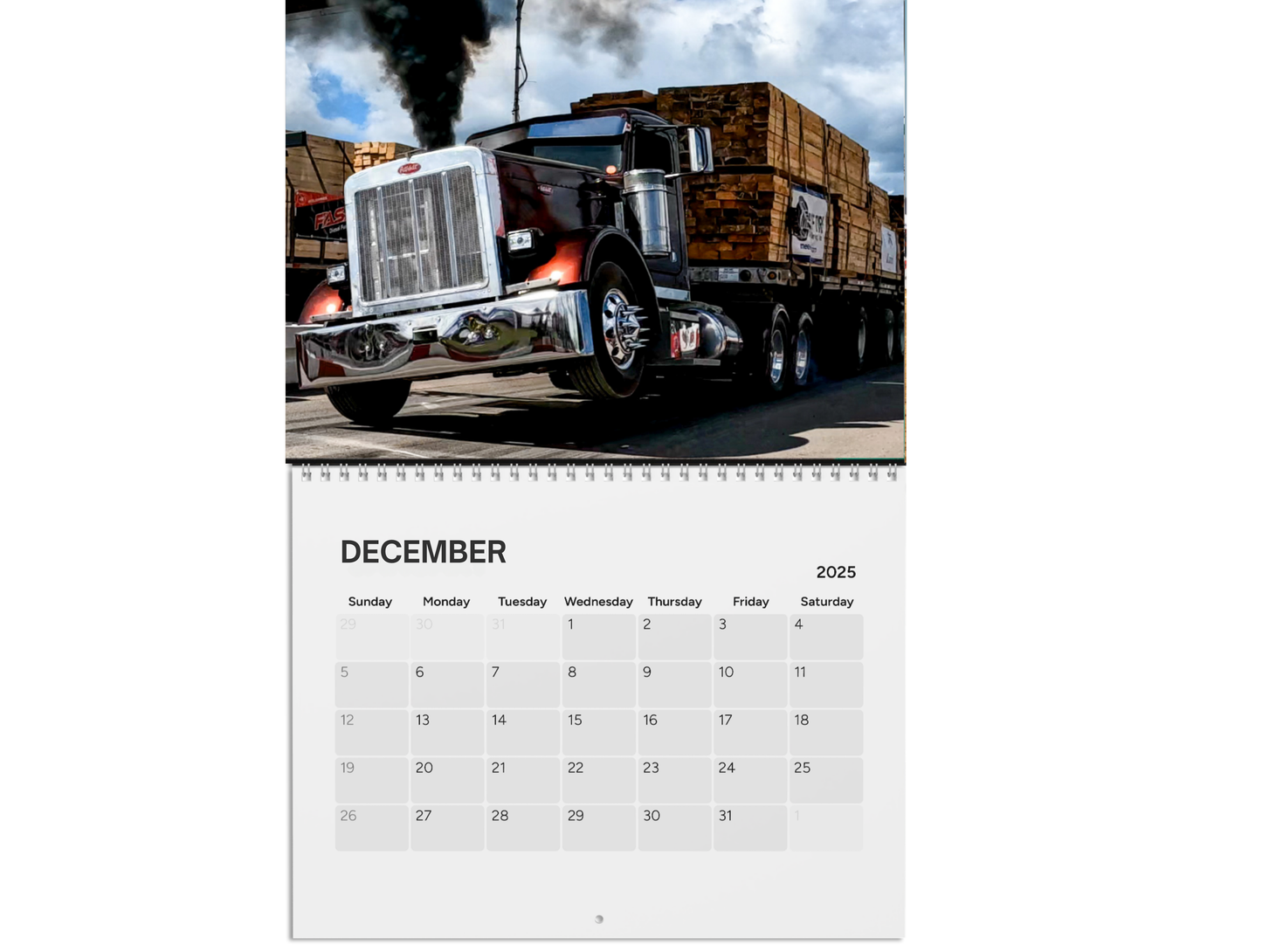 Wall Calendar - Loaded Big Rig Racing Onaway, Michigan 2025