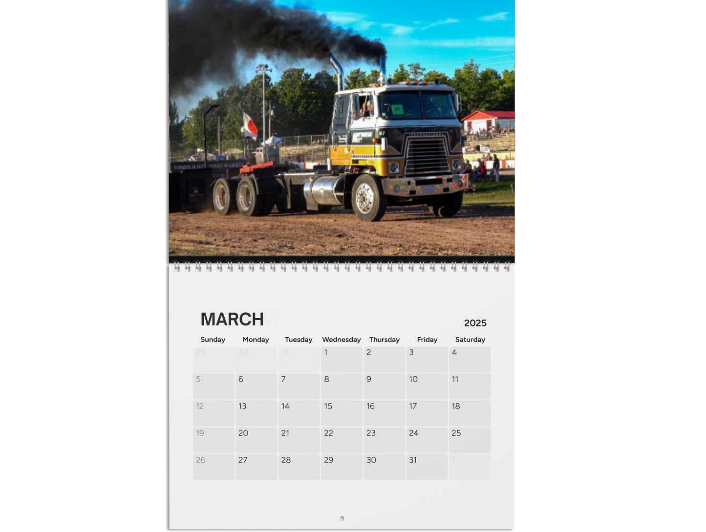 Wall Calendar - Big Rig Semi Pulling in Onaway, Michigan (2025)