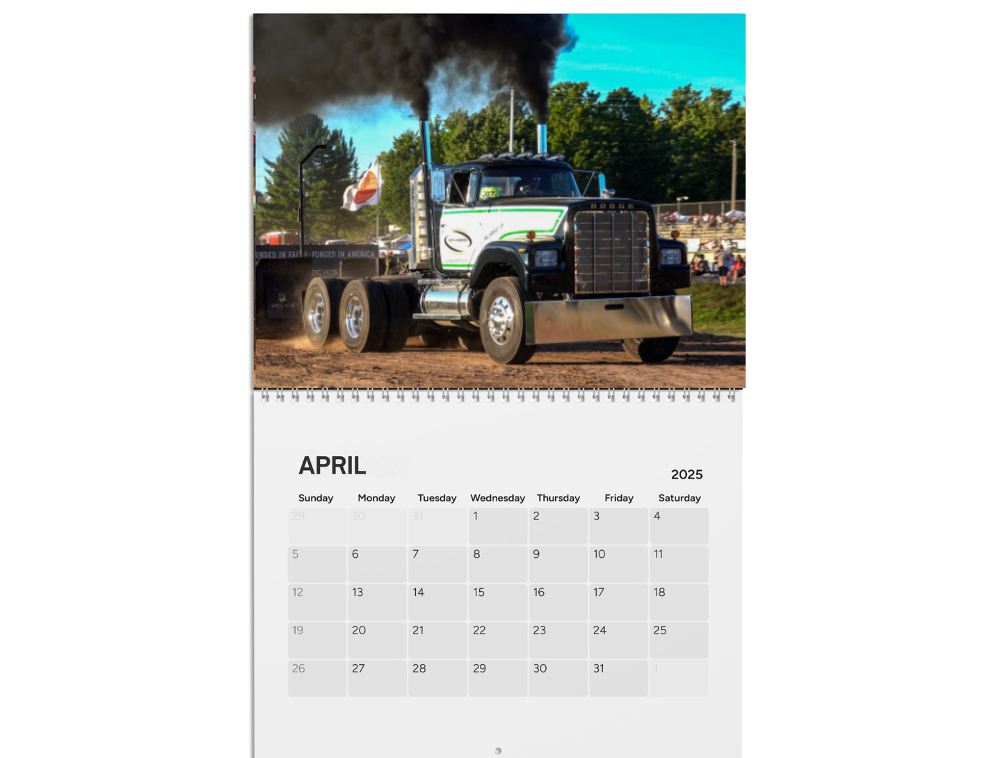 Wall Calendar - Big Rig Semi Pulling in Onaway, Michigan (2025)