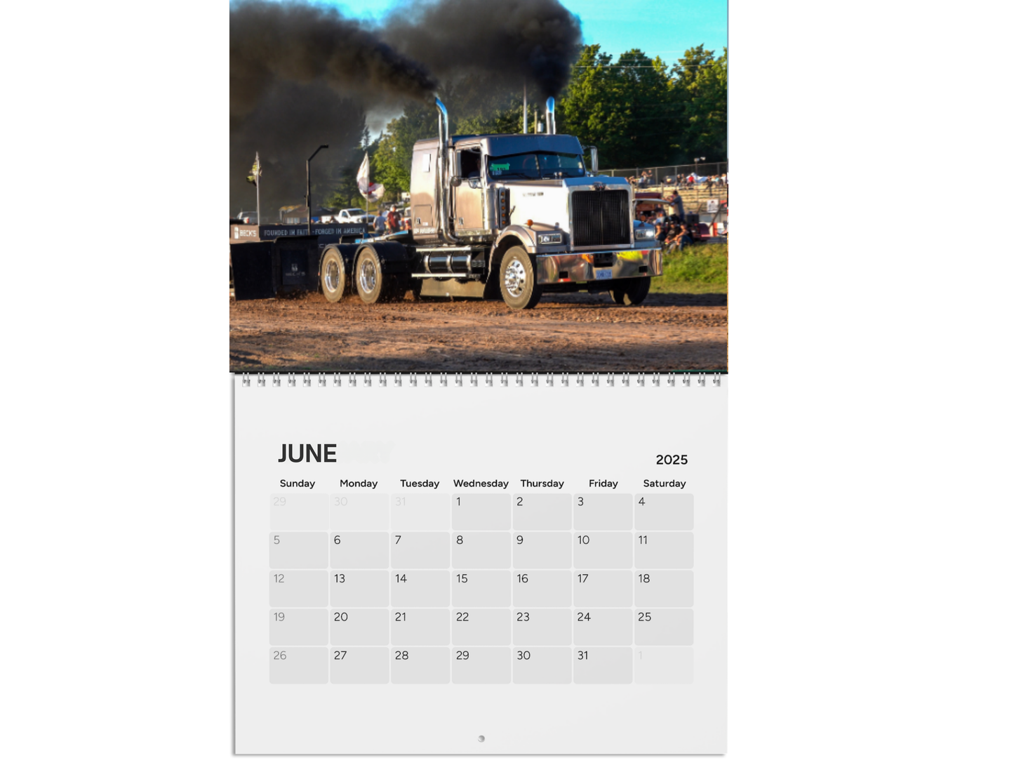 Wall Calendar - Big Rig Semi Pulling in Onaway, Michigan (2025)