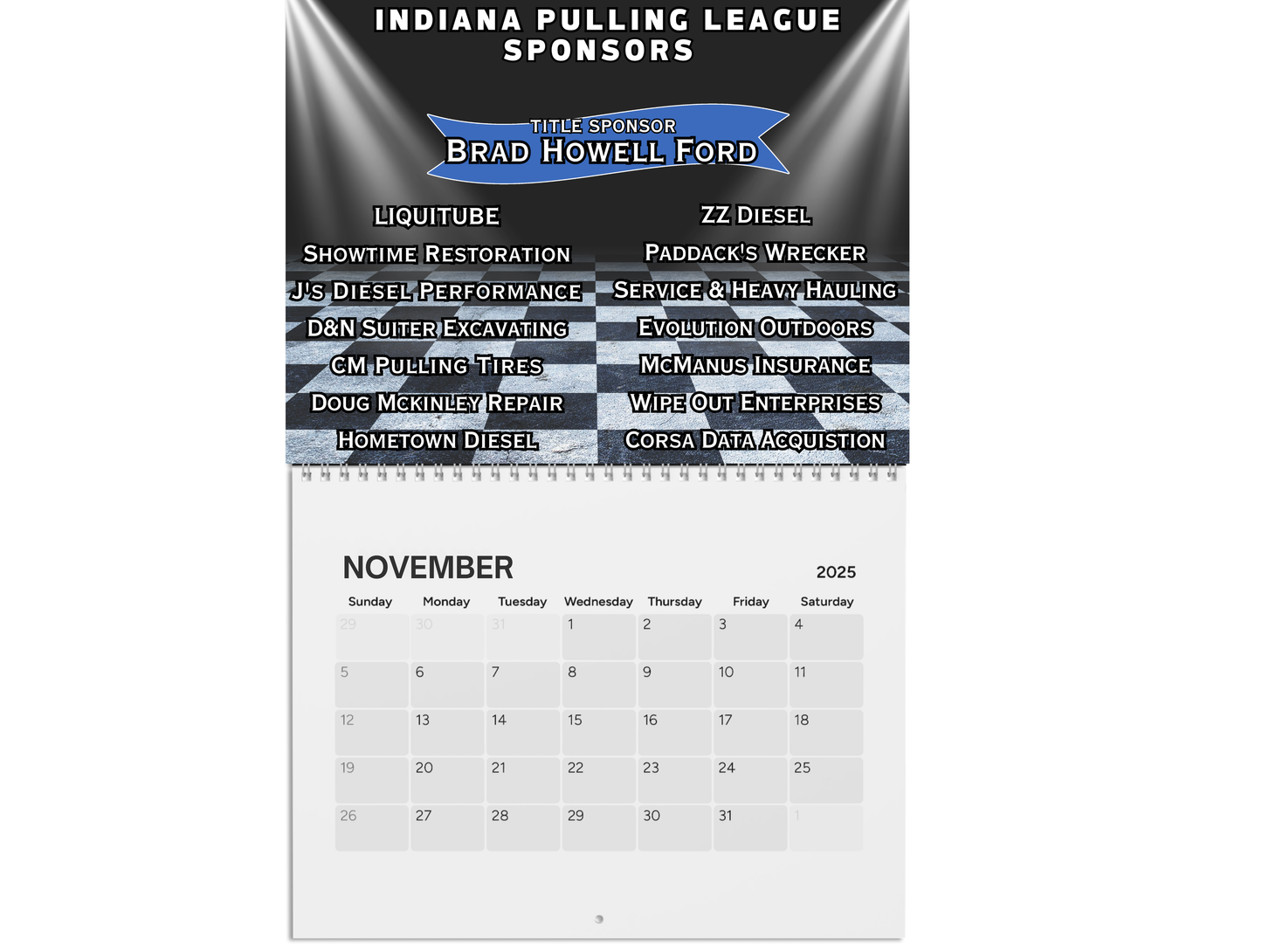 Wall Calendar-Indiana Pulling League 2025