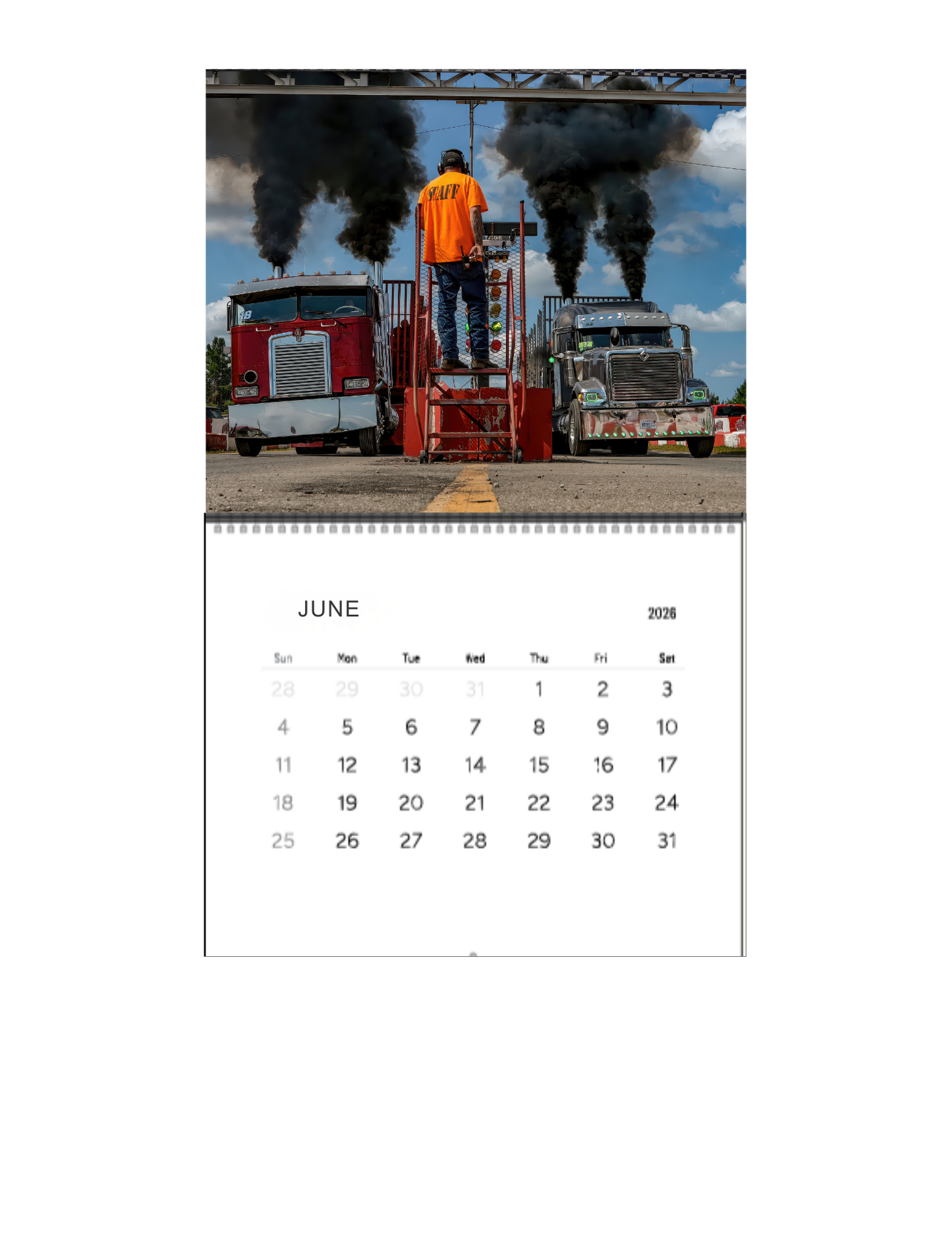 Wall Calendar-Onaway Loaded Big Rig Racing 2026