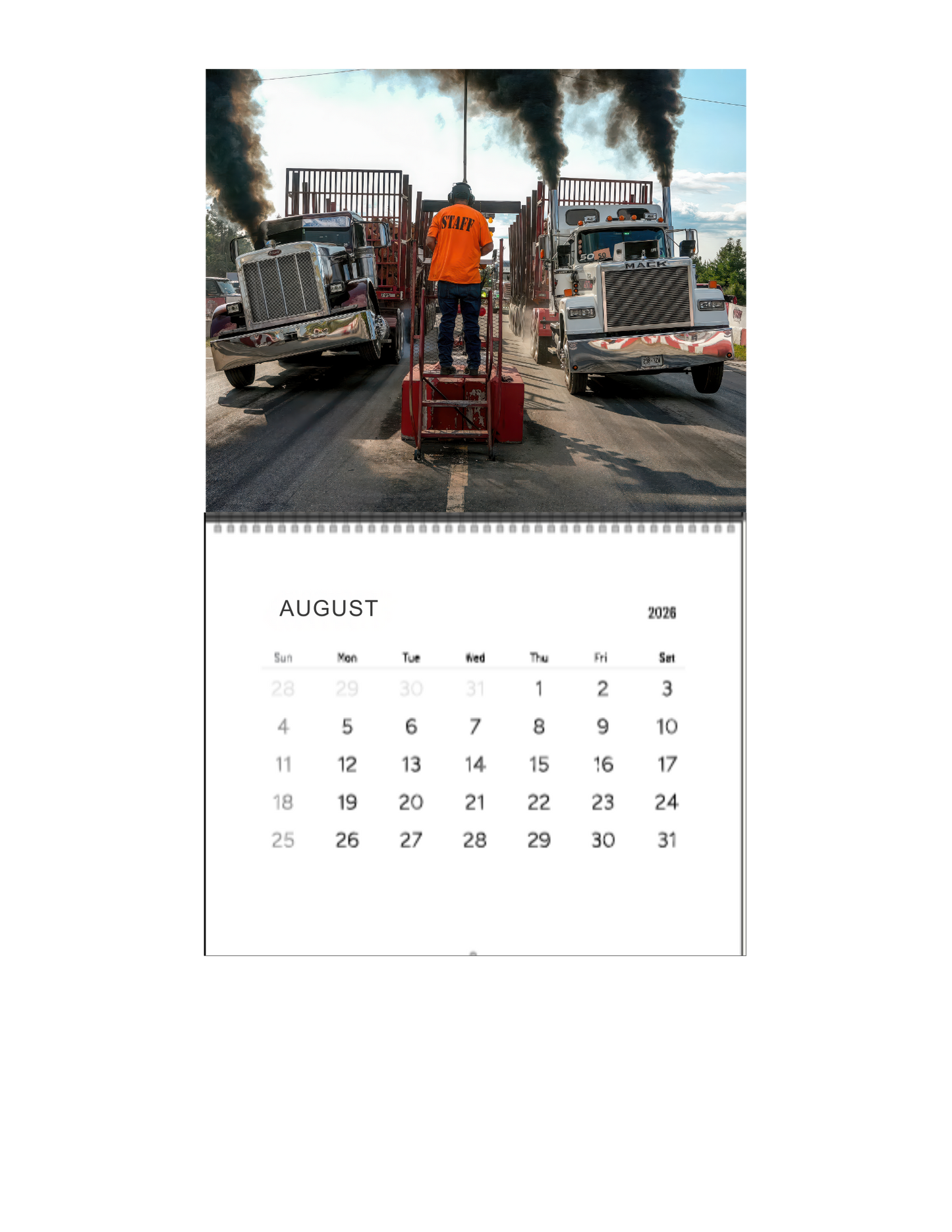 Wall Calendar-Onaway Loaded Big Rig Racing 2026