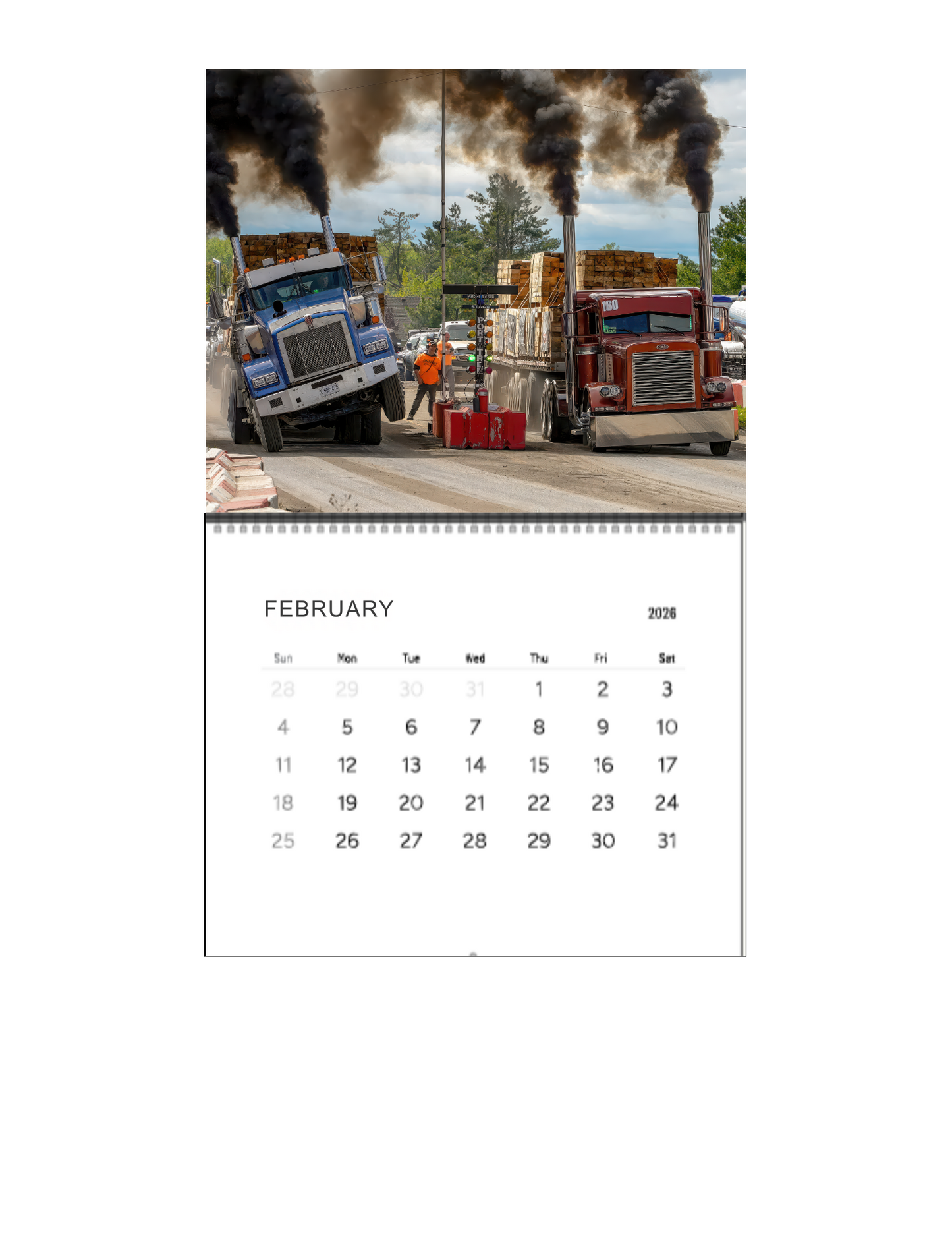 Wall Calendar-Onaway Loaded Big Rig Racing 2026