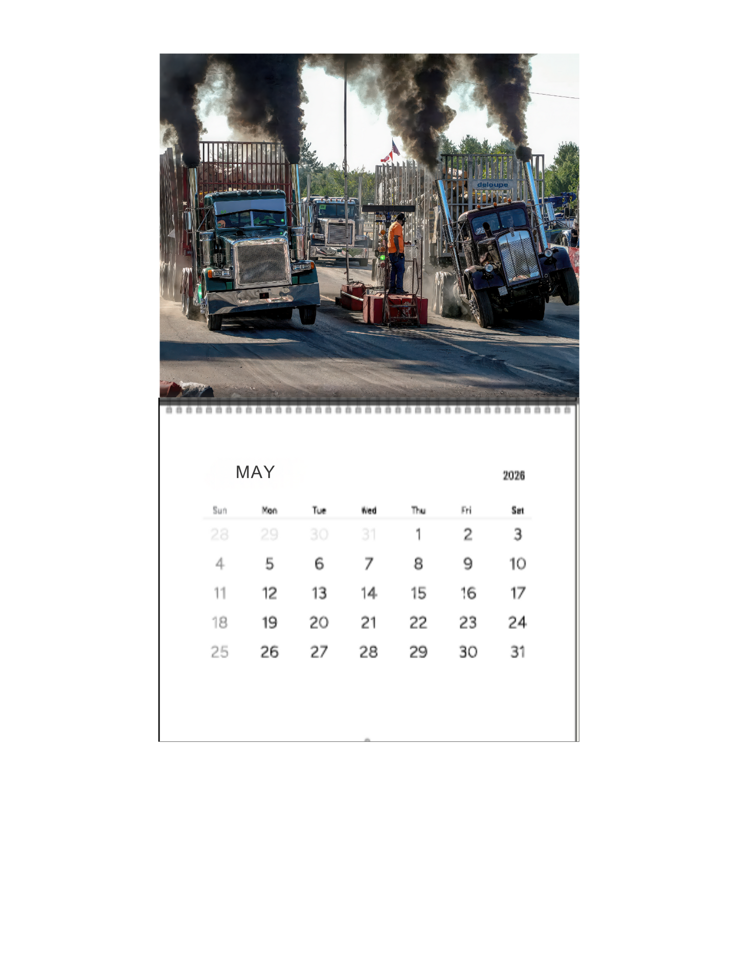 Wall Calendar-Onaway Loaded Big Rig Racing 2026