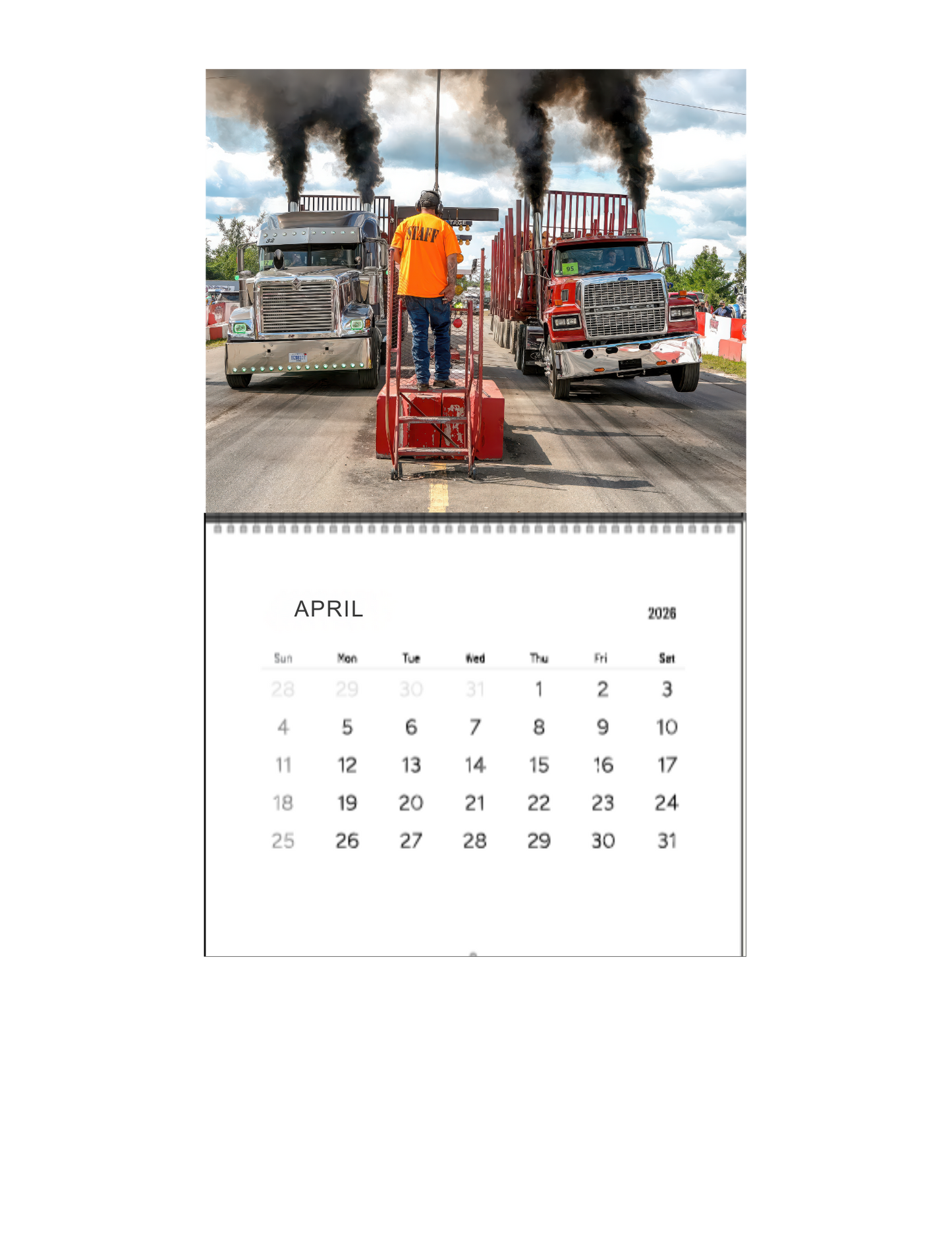 Wall Calendar-Onaway Loaded Big Rig Racing 2026