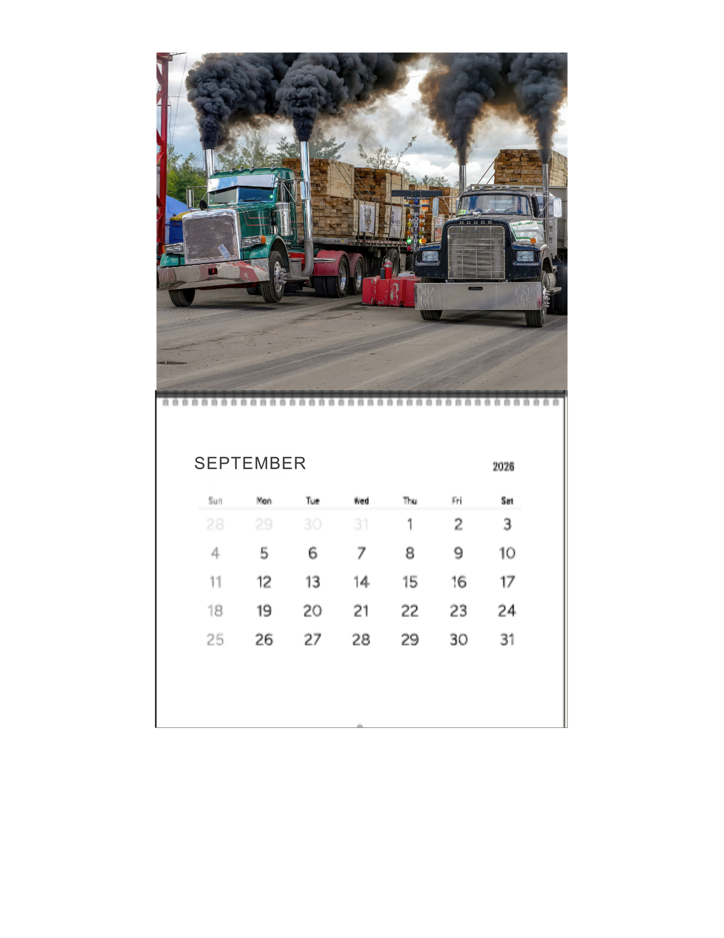 Wall Calendar-Onaway Loaded Big Rig Racing 2026