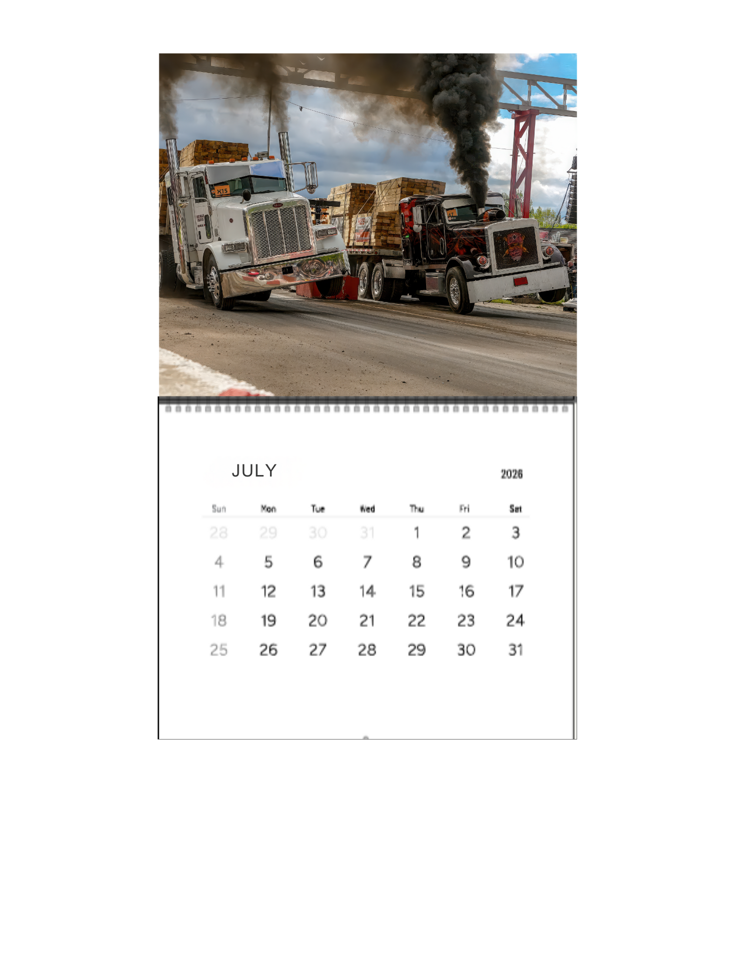 Wall Calendar-Onaway Loaded Big Rig Racing 2026