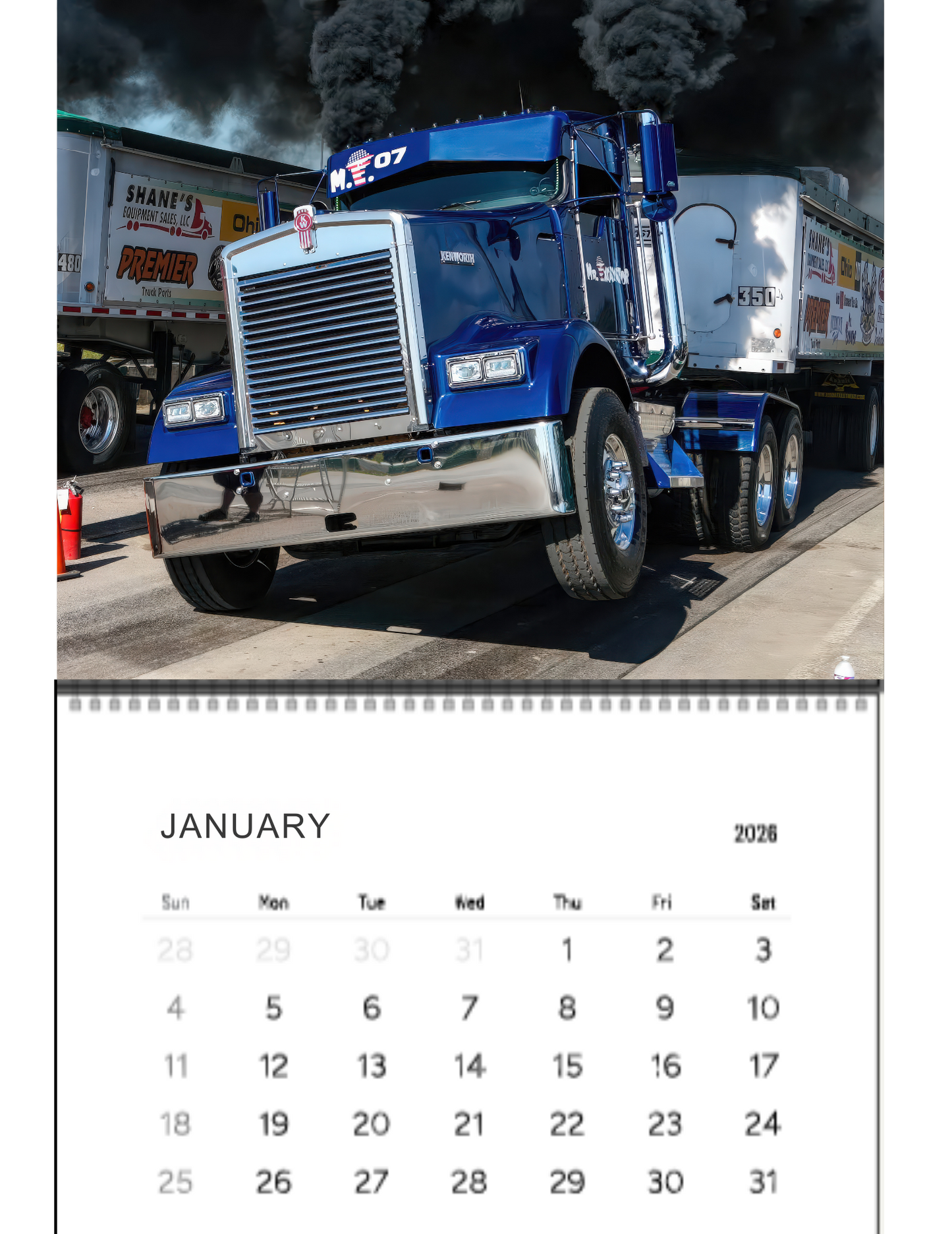 Wall Calendar-Kuhnle Motorsports Park Loaded Big Rig Racing 2026