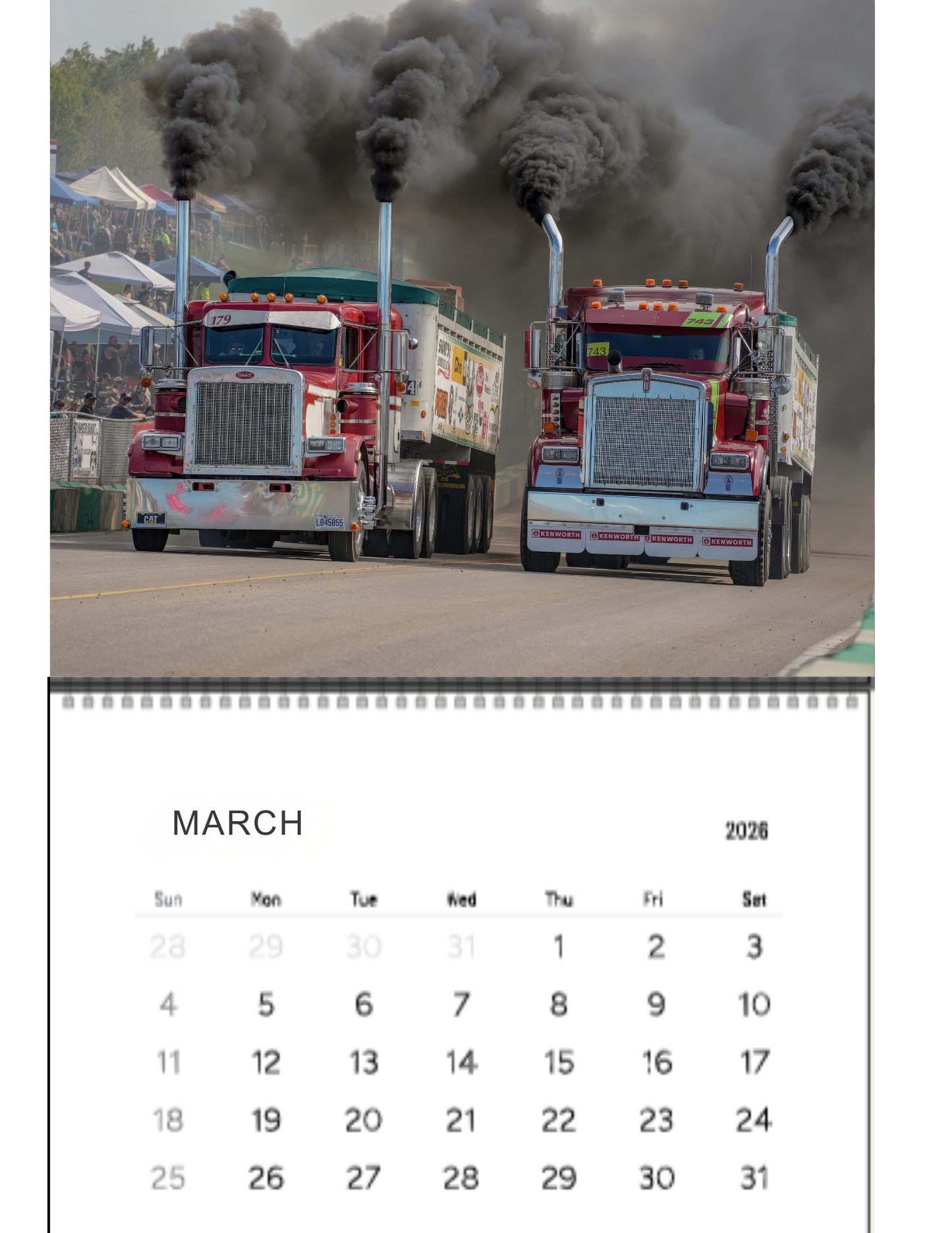 Wall Calendar-Kuhnle Motorsports Park Loaded Big Rig Racing 2026