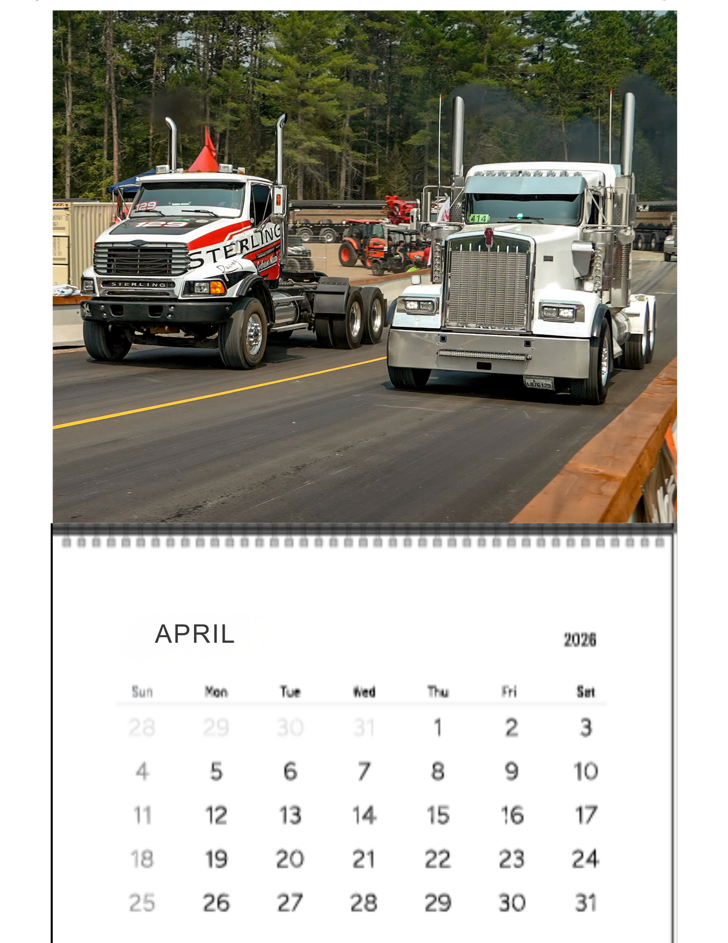 Wall Calendar- Thunder Valley Semi Races Bobtail 2026