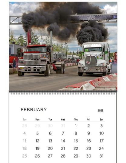 Wall Calendar- Onaway, Michigan Bobtail Big Rig Racing 2026