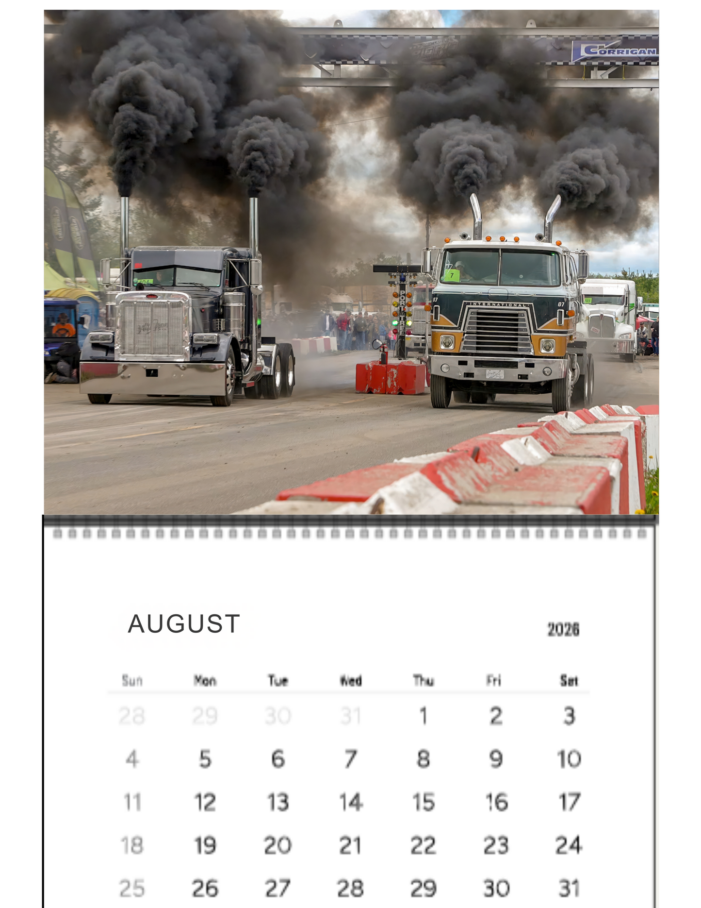 Wall Calendar- Onaway, Michigan Bobtail Big Rig Racing 2026