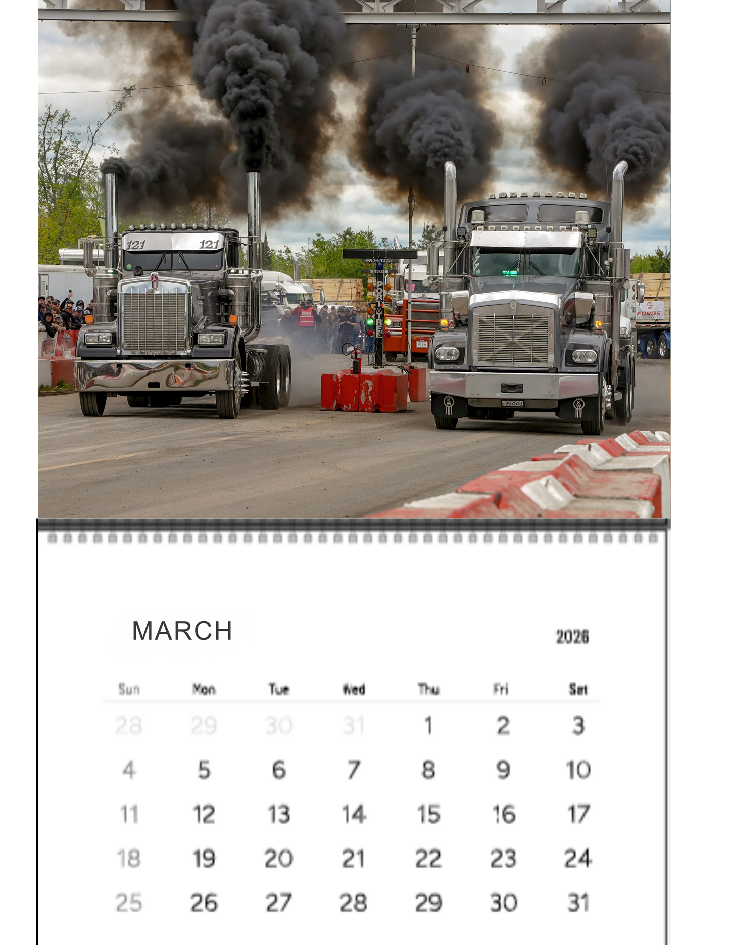 Wall Calendar- Onaway, Michigan Bobtail Big Rig Racing 2026