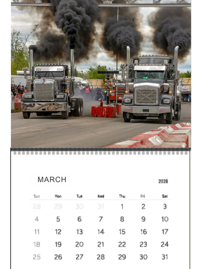 Wall Calendar- Onaway, Michigan Bobtail Big Rig Racing 2026
