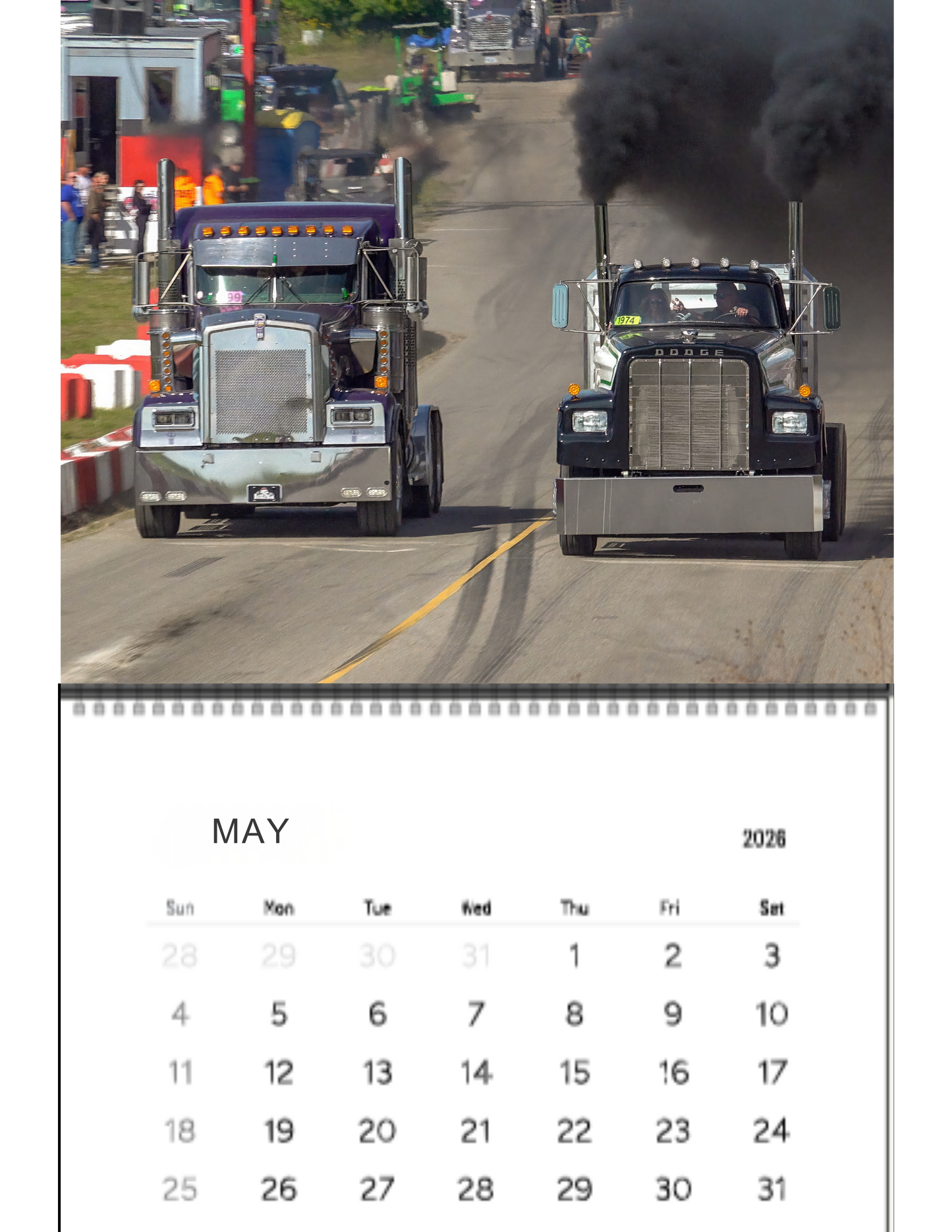 Wall Calendar- Onaway, Michigan Bobtail Big Rig Racing 2026