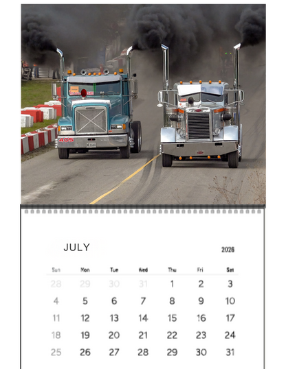 Wall Calendar- Onaway, Michigan Bobtail Big Rig Racing 2026