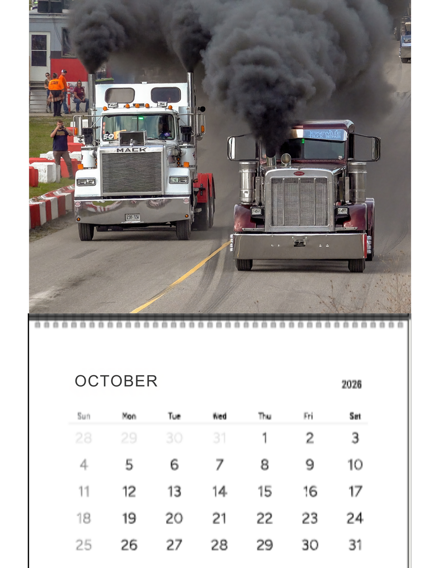 Wall Calendar- Onaway, Michigan Bobtail Big Rig Racing 2026