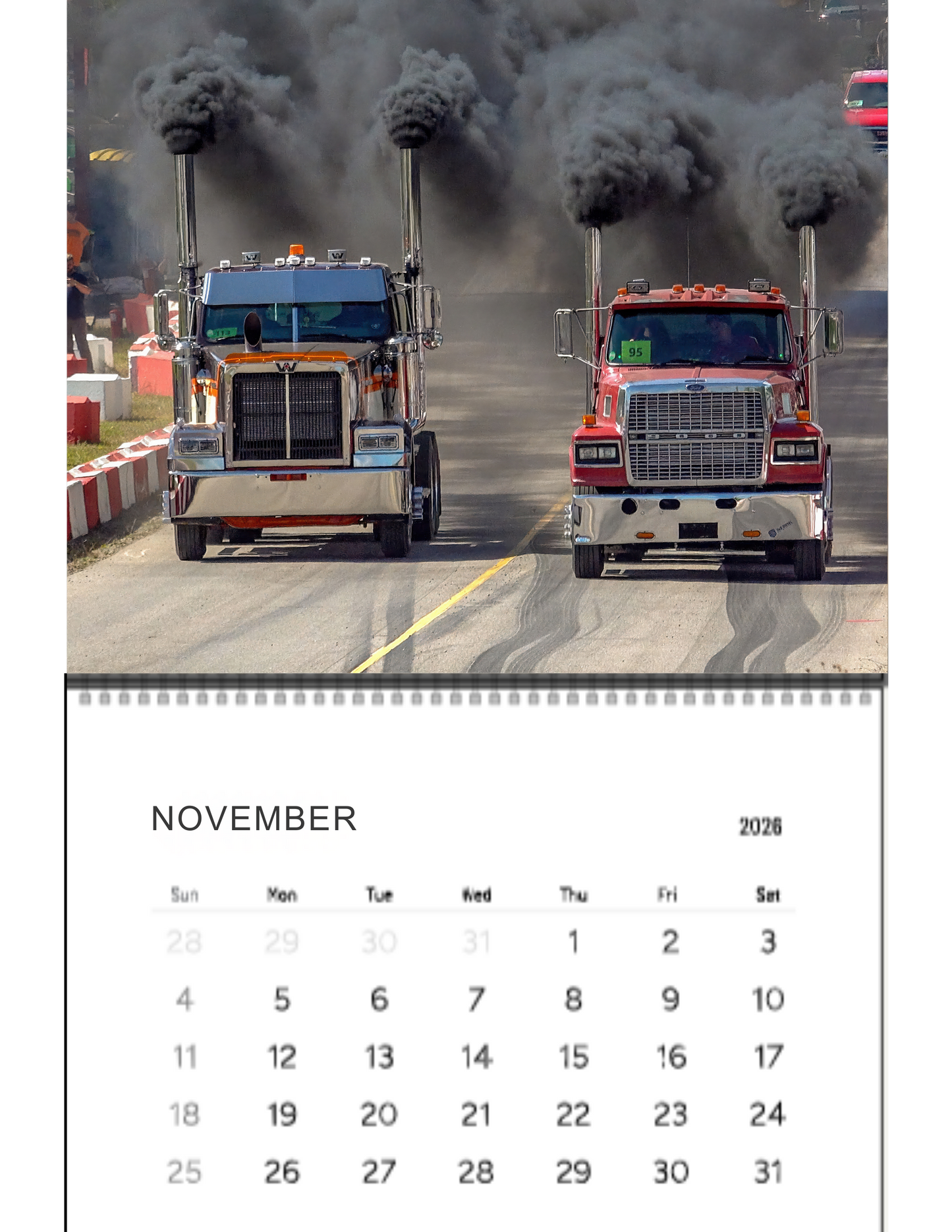Wall Calendar- Onaway, Michigan Bobtail Big Rig Racing 2026