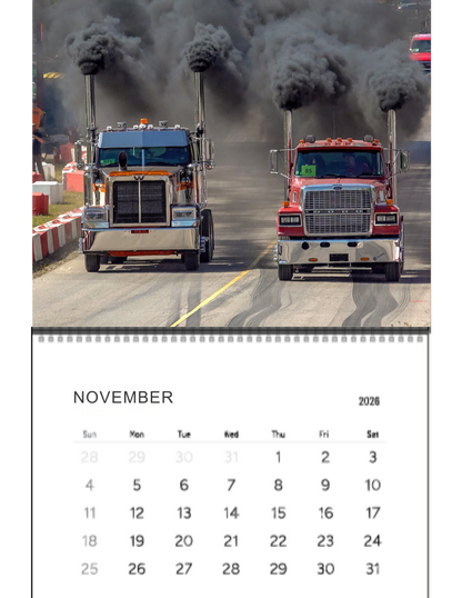 Wall Calendar- Onaway, Michigan Bobtail Big Rig Racing 2026
