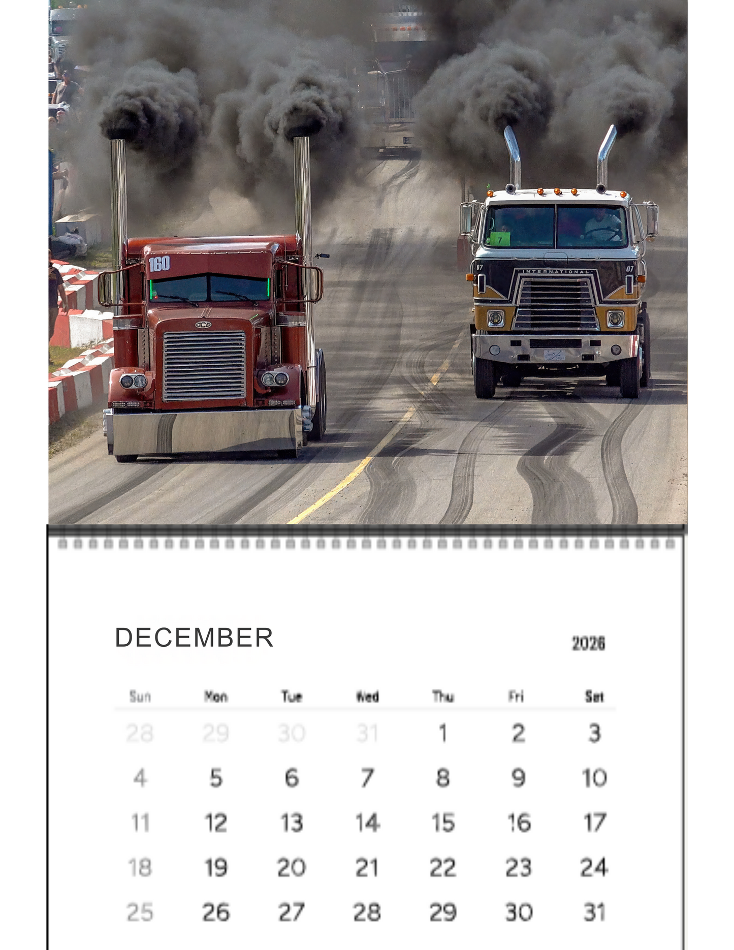 Wall Calendar- Onaway, Michigan Bobtail Big Rig Racing 2026
