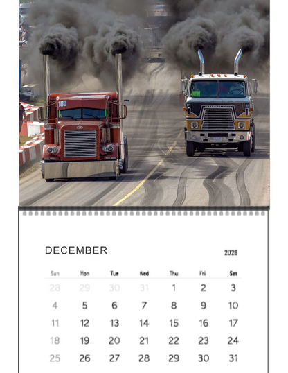 Wall Calendar- Onaway, Michigan Bobtail Big Rig Racing 2026