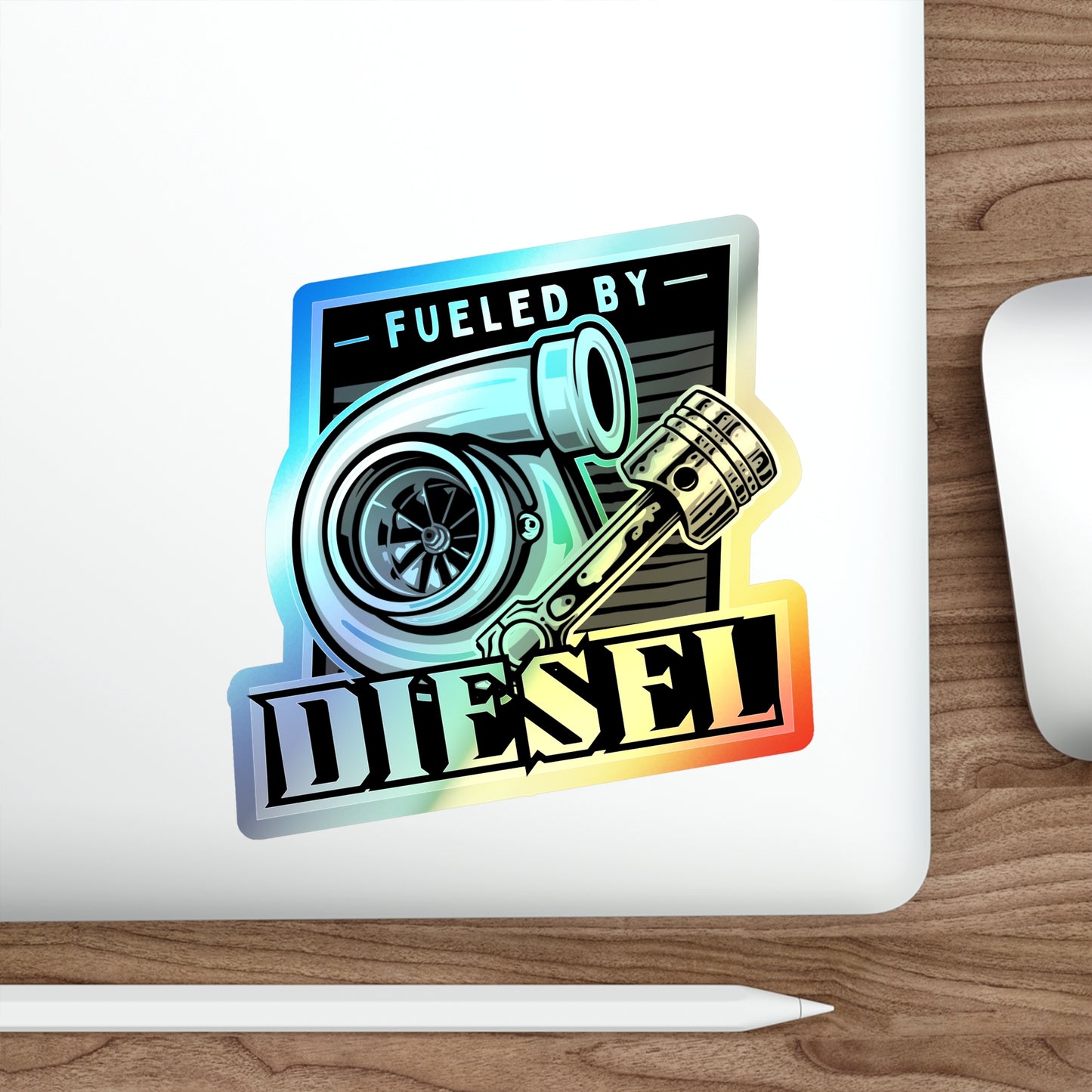 Fueled By Diesel Holographic Stickers