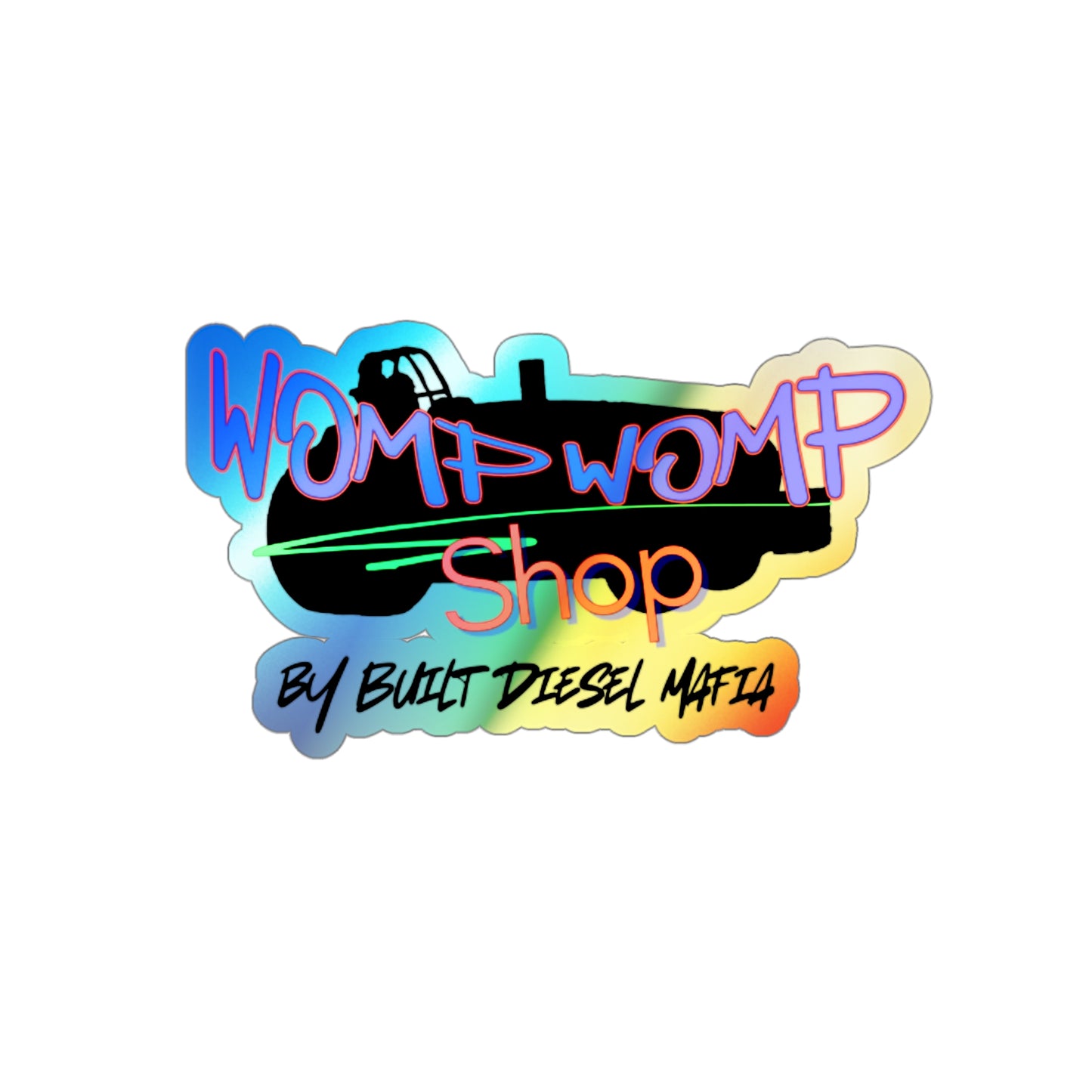 Holographic Womp Womp Shop Die-Cut Stickers