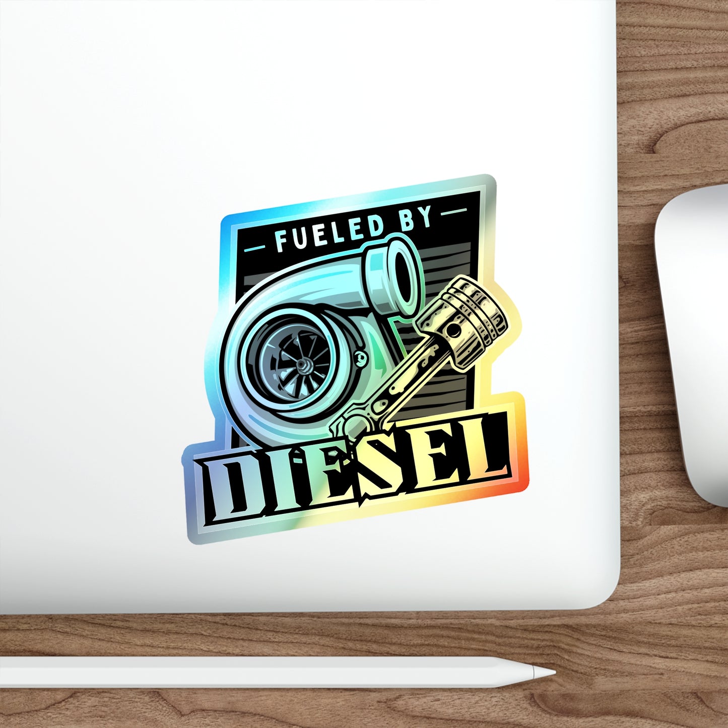 Fueled By Diesel Holographic Stickers